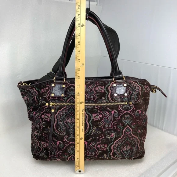 MZ Wallace Lola Bag Large Tapestry Leather Boho - Picture 9 of 15